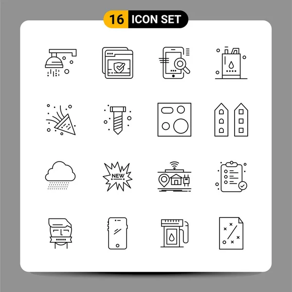 Set Dari Ikon Kreatif Universal Cukup Ilustrasi Vektor Untuk Aplikasi - Stok Vektor