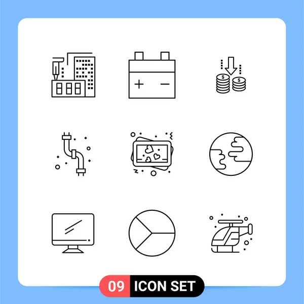 Conjunto Iconos Creativos Universales Simplemente Vector Ilustraciones Para Aplicaciones Web — Archivo Imágenes Vectoriales