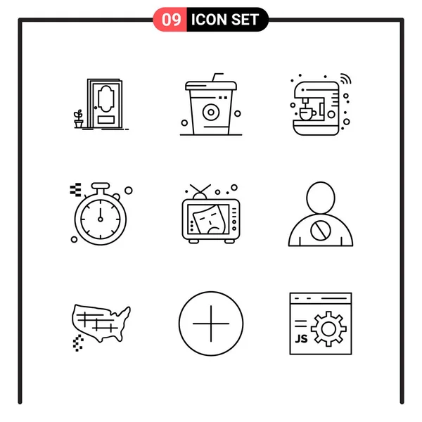 Conjunto Iconos Creativos Universales Simplemente Vector Ilustraciones Para Aplicaciones Web — Archivo Imágenes Vectoriales