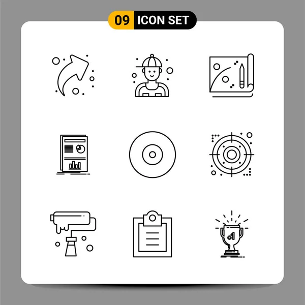 Conjunto Iconos Creativos Universales Simplemente Vector Ilustraciones Para Aplicaciones Web — Archivo Imágenes Vectoriales