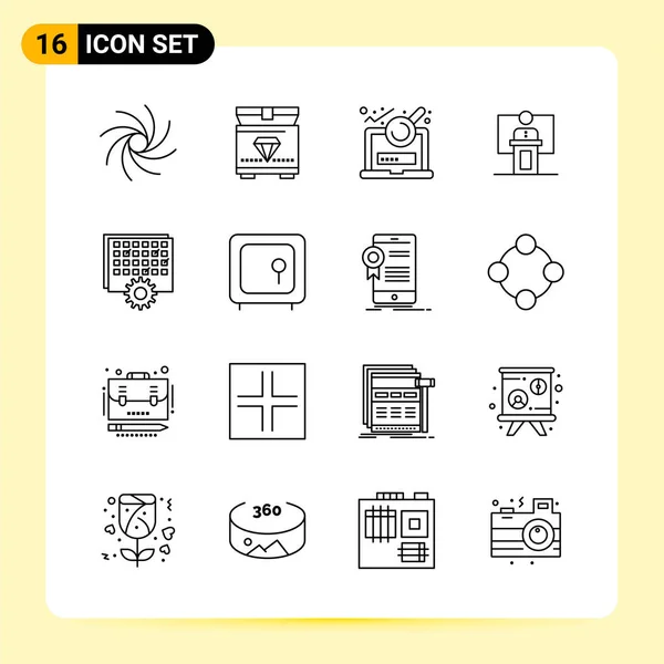 Set Universal Creative Icons Simply Vector Illustrations Web Mobile Apps — Stock Vector