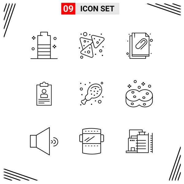 Conjunto Iconos Creativos Universales Simplemente Vector Ilustraciones Para Aplicaciones Web — Vector de stock