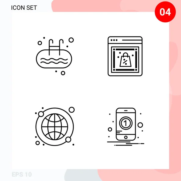 Conjunto Iconos Creativos Universales Simplemente Vector Ilustraciones Para Aplicaciones Web — Archivo Imágenes Vectoriales