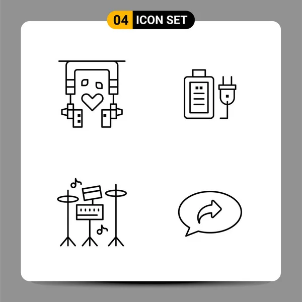 Set Universeller Kreativer Symbole Einfach Vektorillustrationen Für Web Und Mobile — Stockvektor