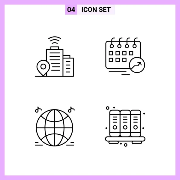 Conjunto Iconos Creativos Universales Simplemente Vector Ilustraciones Para Aplicaciones Web — Archivo Imágenes Vectoriales