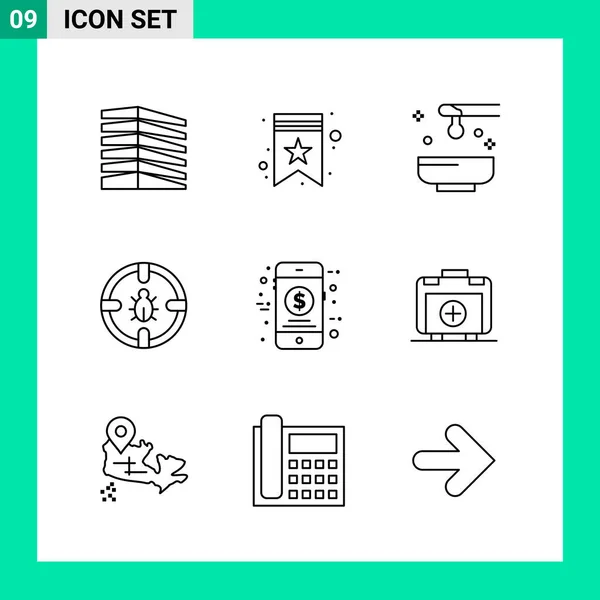 Conjunto Iconos Creativos Universales Simplemente Vector Ilustraciones Para Aplicaciones Web — Vector de stock