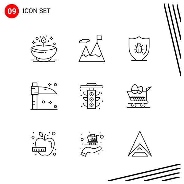 Conjunto Iconos Creativos Universales Simplemente Vector Ilustraciones Para Aplicaciones Web — Vector de stock