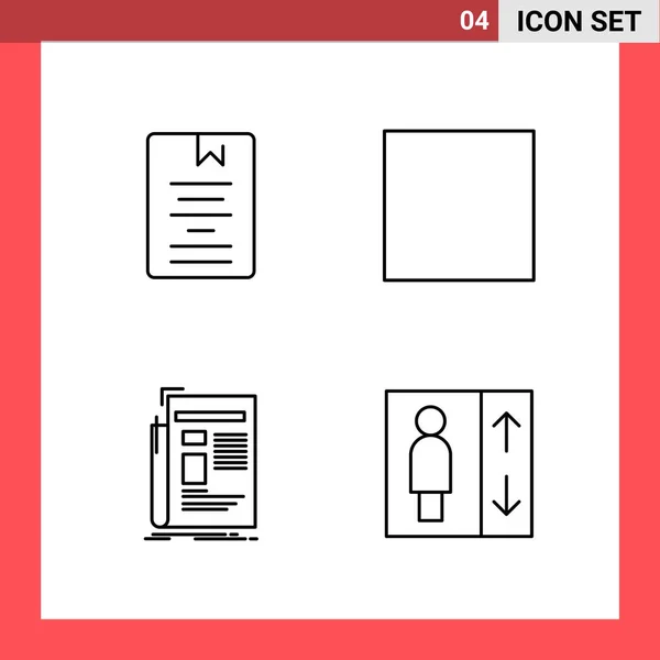 Conjunto Iconos Creativos Universales Simplemente Vector Ilustraciones Para Aplicaciones Web — Archivo Imágenes Vectoriales