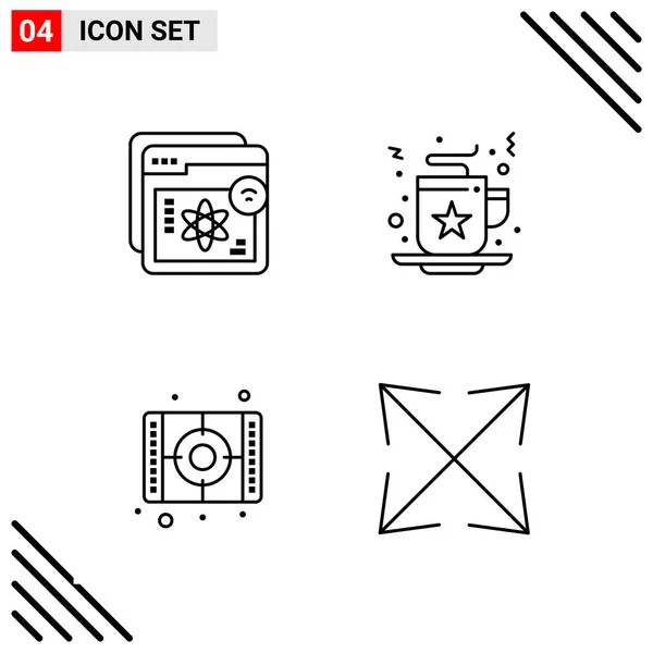 Conjunto Iconos Creativos Universales Simplemente Vector Ilustraciones Para Aplicaciones Web — Archivo Imágenes Vectoriales