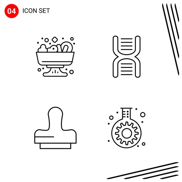 Conjunto Iconos Creativos Universales Simplemente Vector Ilustraciones Para Aplicaciones Web — Archivo Imágenes Vectoriales