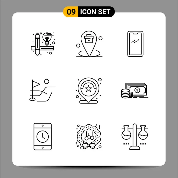 Conjunto Iconos Creativos Universales Simplemente Vector Ilustraciones Para Aplicaciones Web — Vector de stock