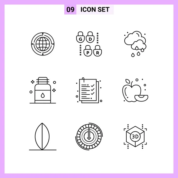 Conjunto Iconos Creativos Universales Simplemente Vector Ilustraciones Para Aplicaciones Web — Vector de stock