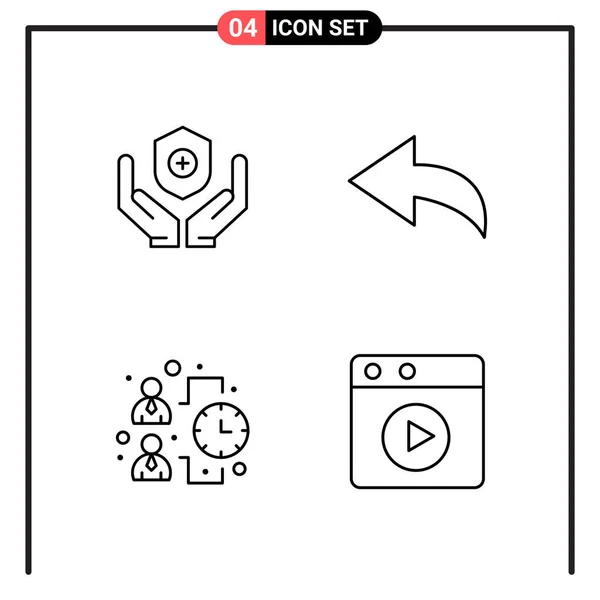 Conjunto Iconos Creativos Universales Simplemente Vector Ilustraciones Para Aplicaciones Web — Archivo Imágenes Vectoriales