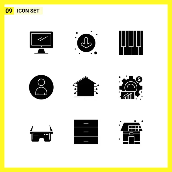 Conjunto Iconos Creativos Universales Ilustración Vectorial — Vector de stock