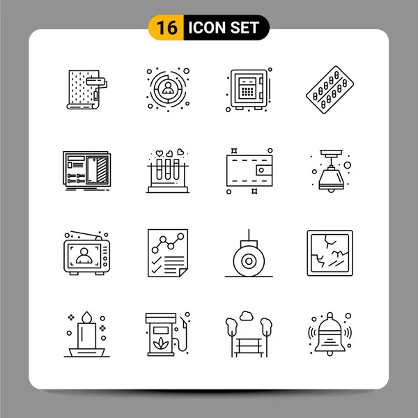 Conjunto Iconos Creativos Universales Simplemente Vector Ilustraciones Para Aplicaciones Web — Archivo Imágenes Vectoriales