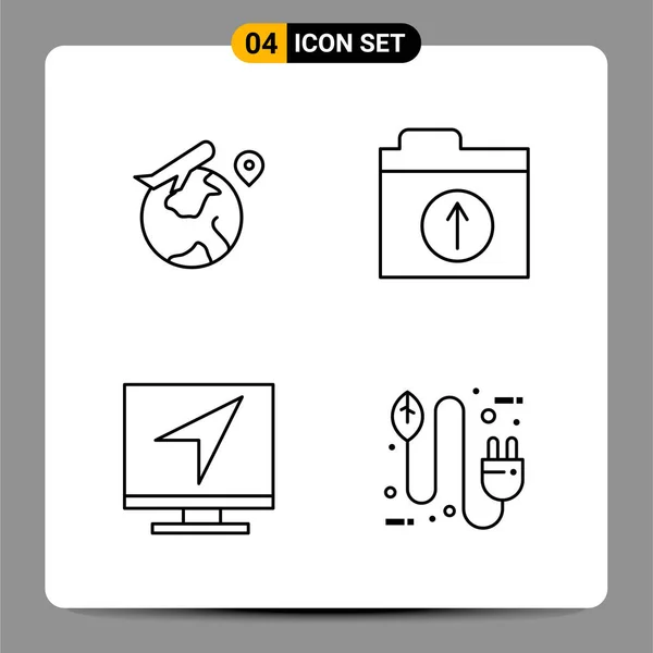 Set Universal Creative Icons Simply Vector Illustrations Web Mobile Apps — Stock Vector