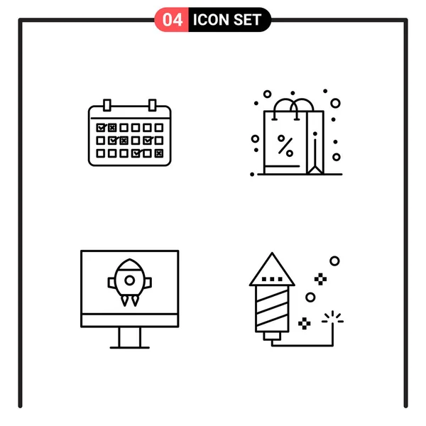 Set Universeller Kreativer Symbole Einfach Vektorillustrationen Für Web Und Mobile — Stockvektor