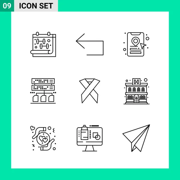 Conjunto Iconos Creativos Universales Simplemente Vector Ilustraciones Para Aplicaciones Web — Vector de stock