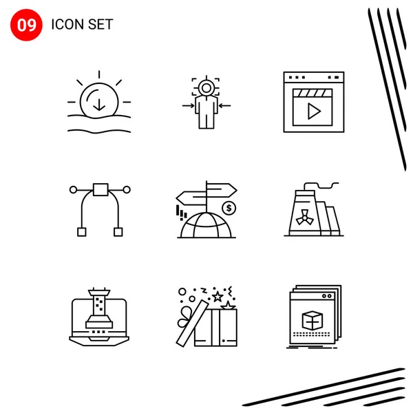 Conjunto Iconos Creativos Universales Simplemente Vector Ilustraciones Para Aplicaciones Web — Vector de stock