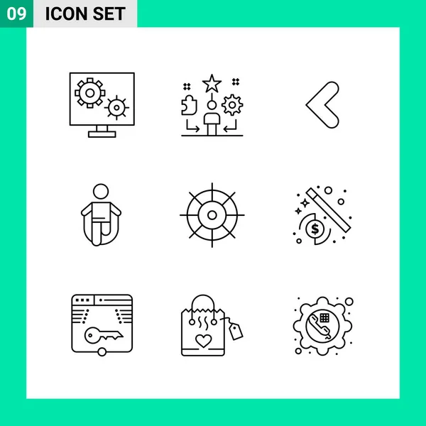 Conjunto Iconos Creativos Universales Simplemente Vector Ilustraciones Para Aplicaciones Web — Vector de stock