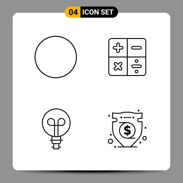 Conjunto Iconos Creativos Universales Simplemente Vector Ilustraciones Para Aplicaciones Web — Archivo Imágenes Vectoriales