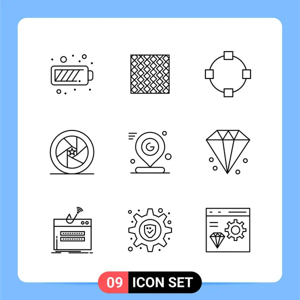 Conjunto Iconos Creativos Universales Simplemente Vector Ilustraciones Para Aplicaciones Web — Vector de stock