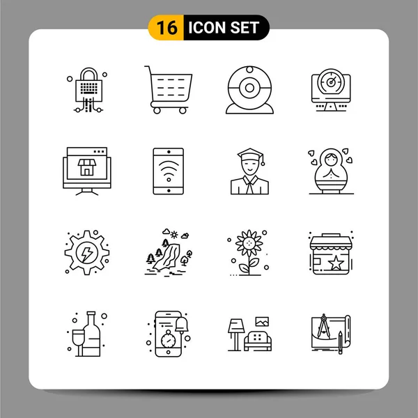 Conjunto Iconos Creativos Universales Simplemente Vector Ilustraciones Para Aplicaciones Web — Archivo Imágenes Vectoriales