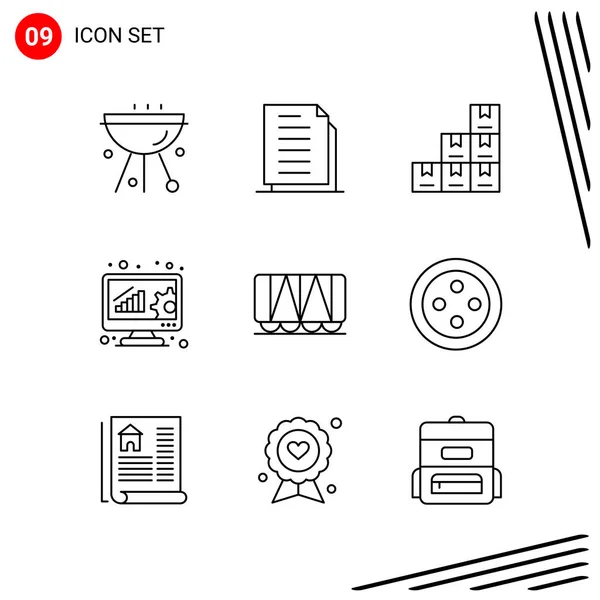 Set Universal Creative Icons Simply Vector Illustrations Web Mobile Apps — Stock Vector