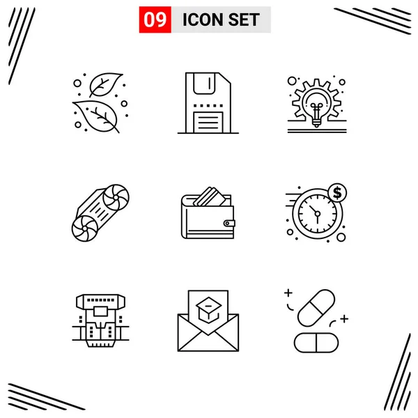 Conjunto Iconos Creativos Universales Simplemente Vector Ilustraciones Para Aplicaciones Web — Archivo Imágenes Vectoriales