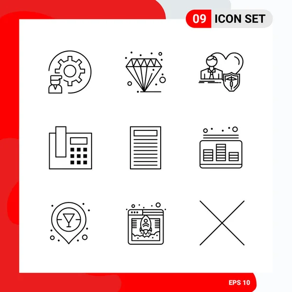 Conjunto Iconos Creativos Universales Simplemente Vector Ilustraciones Para Aplicaciones Web — Vector de stock