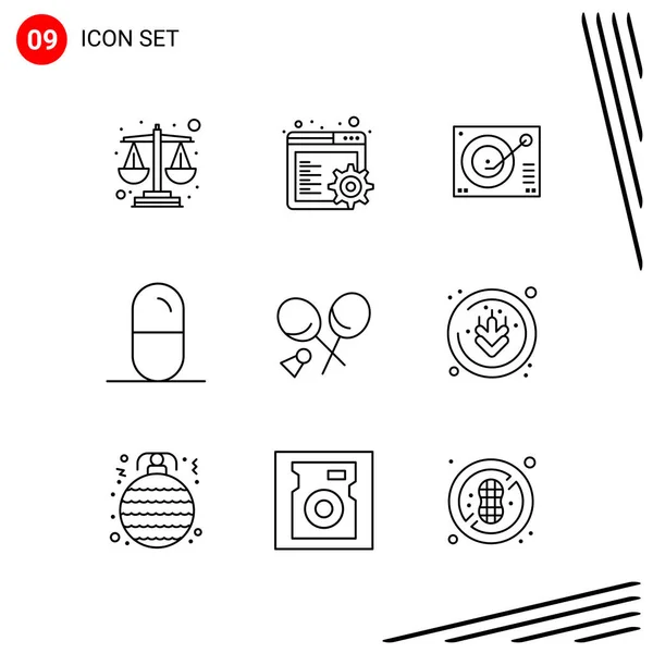 Conjunto Iconos Creativos Universales Simplemente Vector Ilustraciones Para Aplicaciones Web — Vector de stock