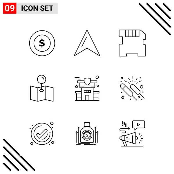 Conjunto Iconos Creativos Universales Simplemente Vector Ilustraciones Para Aplicaciones Web — Vector de stock