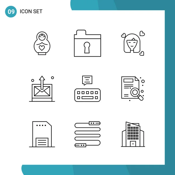 Conjunto Iconos Creativos Universales Simplemente Vector Ilustraciones Para Aplicaciones Web — Vector de stock