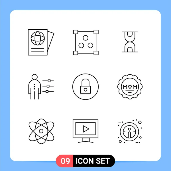 Conjunto Iconos Creativos Universales Simplemente Vector Ilustraciones Para Aplicaciones Web — Archivo Imágenes Vectoriales