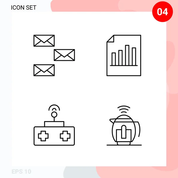 Set Universeller Kreativer Symbole Einfach Vektorillustrationen Für Web Und Mobile — Stockvektor