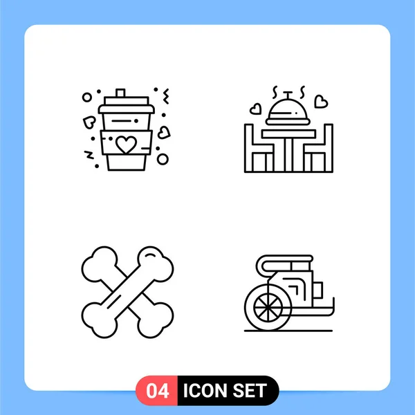 Vector Illustration Simple Line Icons — Stock Vector