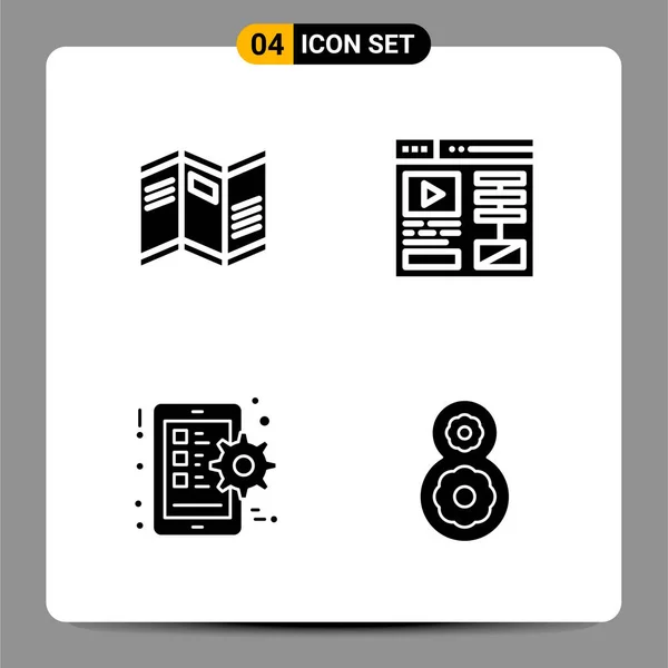 Conjunto Iconos Creativos Universales Simplemente Vector Ilustraciones Para Aplicaciones Web — Archivo Imágenes Vectoriales