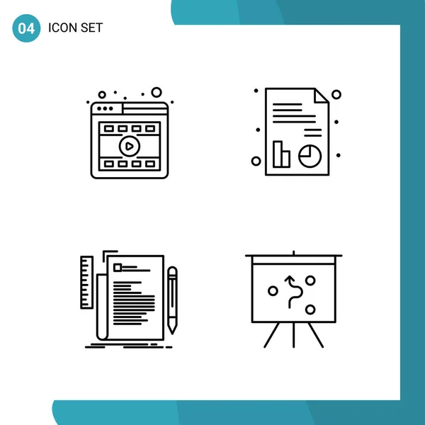 Set Universeller Kreativer Symbole Einfach Vektorillustrationen Für Web Und Mobile — Stockvektor