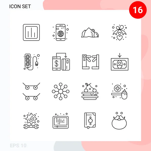 Conjunto Iconos Creativos Universales Simplemente Vector Ilustraciones Para Aplicaciones Web — Vector de stock