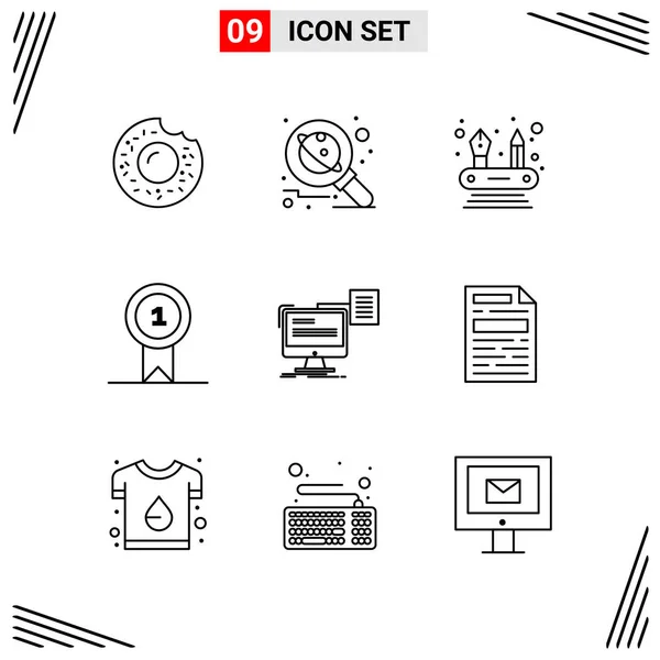 Set Universal Creative Icons Simply Vector Illustrations Web Mobile Apps — Stock Vector