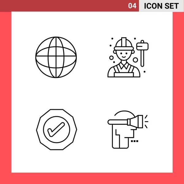 Conjunto Iconos Creativos Universales Simplemente Vector Ilustraciones Para Aplicaciones Web — Vector de stock