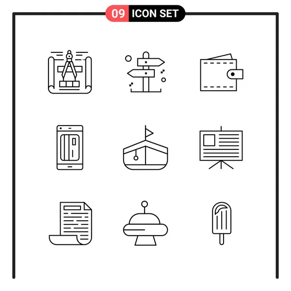 Conjunto Iconos Creativos Universales Simplemente Vector Ilustraciones Para Aplicaciones Web — Vector de stock