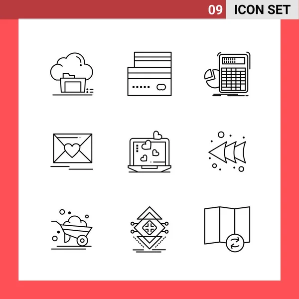 Conjunto Iconos Creativos Universales Simplemente Vector Ilustraciones Para Aplicaciones Web — Archivo Imágenes Vectoriales