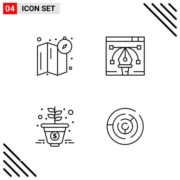 Conjunto Iconos Creativos Universales Simplemente Vector Ilustraciones Para Aplicaciones Web — Vector de stock