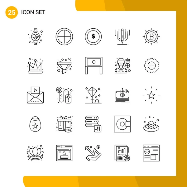 Conjunto Iconos Creativos Universales Simplemente Vector Ilustraciones Para Aplicaciones Web — Archivo Imágenes Vectoriales