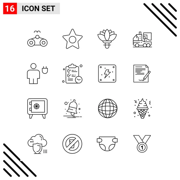 Conjunto Iconos Creativos Universales Simplemente Vector Ilustraciones Para Aplicaciones Web — Vector de stock