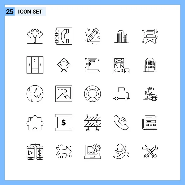 Set Universal Creative Icons Simply Vector Illustrations Web Mobile Apps — Stock Vector