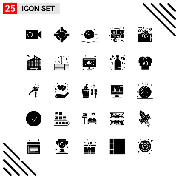Set of 25 Universal Business Icons Vector — Stockový vektor