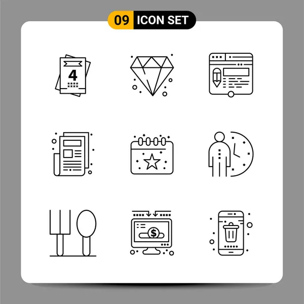 Conjunto Iconos Creativos Universales Simplemente Vector Ilustraciones Para Aplicaciones Web — Archivo Imágenes Vectoriales