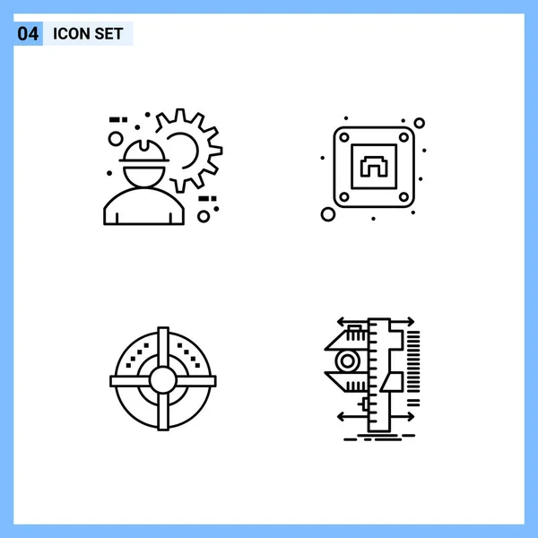 Conjunto Iconos Creativos Universales Simplemente Vector Ilustraciones Para Aplicaciones Web — Archivo Imágenes Vectoriales